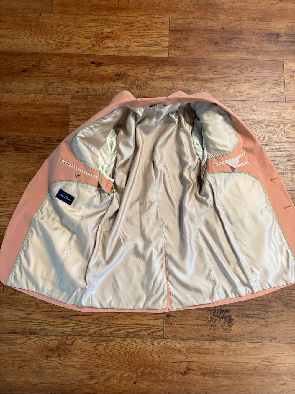 Alan Flusser Pink Silk Blend Sport Coat Blazer 42R Salmon Coastal - Picture 12 of 16